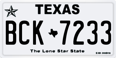TX license plate BCK7233