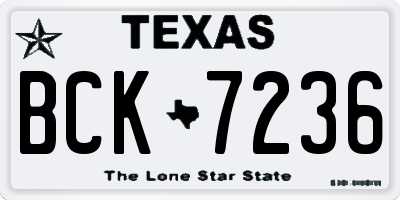 TX license plate BCK7236