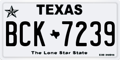 TX license plate BCK7239