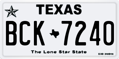 TX license plate BCK7240