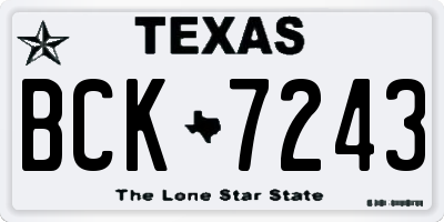 TX license plate BCK7243