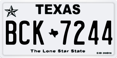 TX license plate BCK7244