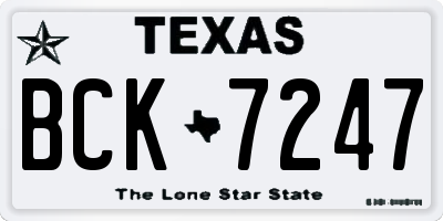 TX license plate BCK7247