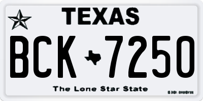 TX license plate BCK7250
