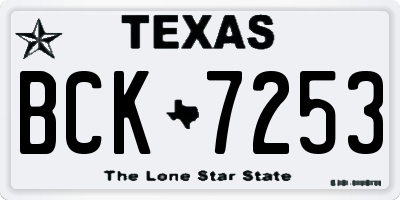 TX license plate BCK7253
