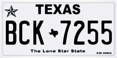 TX license plate BCK7255