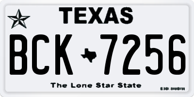 TX license plate BCK7256