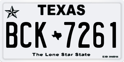 TX license plate BCK7261