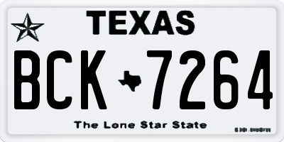 TX license plate BCK7264