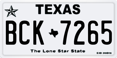 TX license plate BCK7265