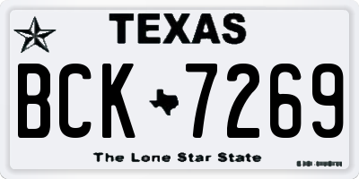 TX license plate BCK7269