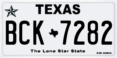 TX license plate BCK7282