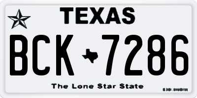 TX license plate BCK7286