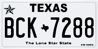 TX license plate BCK7288