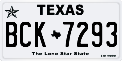 TX license plate BCK7293