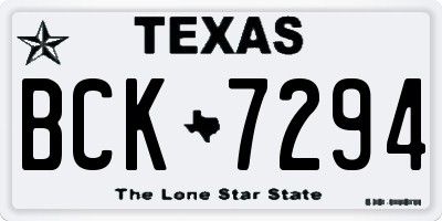 TX license plate BCK7294