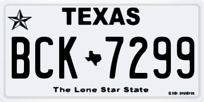 TX license plate BCK7299