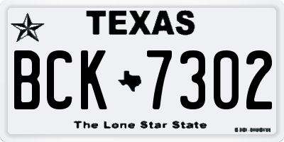 TX license plate BCK7302