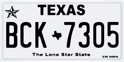 TX license plate BCK7305