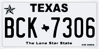 TX license plate BCK7306