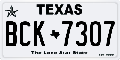 TX license plate BCK7307