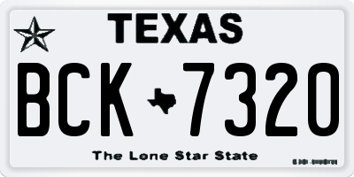 TX license plate BCK7320