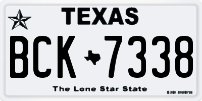 TX license plate BCK7338