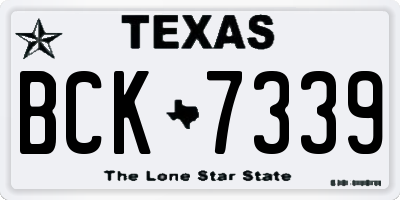 TX license plate BCK7339