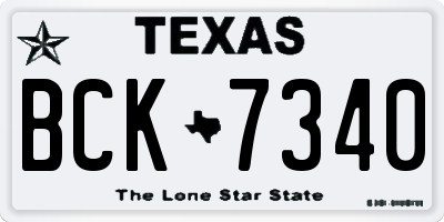 TX license plate BCK7340