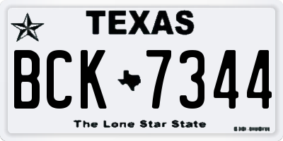 TX license plate BCK7344
