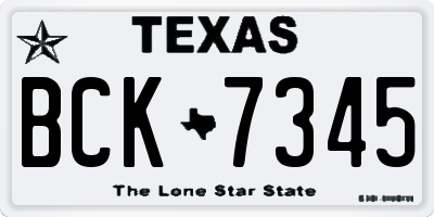 TX license plate BCK7345