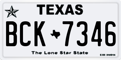TX license plate BCK7346