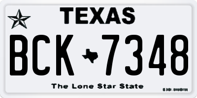 TX license plate BCK7348