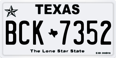 TX license plate BCK7352