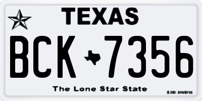 TX license plate BCK7356