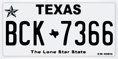 TX license plate BCK7366