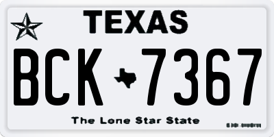 TX license plate BCK7367