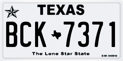 TX license plate BCK7371
