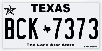 TX license plate BCK7373