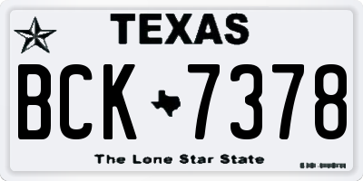 TX license plate BCK7378