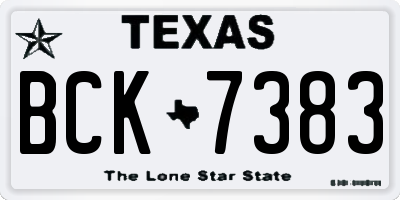 TX license plate BCK7383