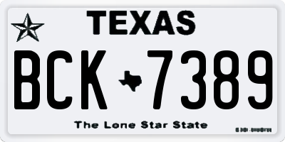 TX license plate BCK7389