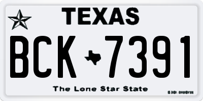 TX license plate BCK7391