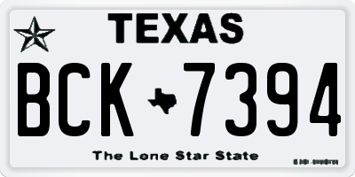 TX license plate BCK7394