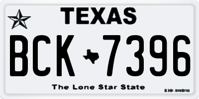 TX license plate BCK7396