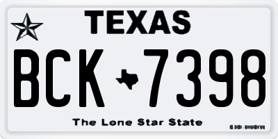TX license plate BCK7398