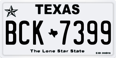 TX license plate BCK7399