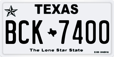 TX license plate BCK7400