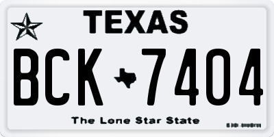 TX license plate BCK7404