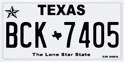 TX license plate BCK7405